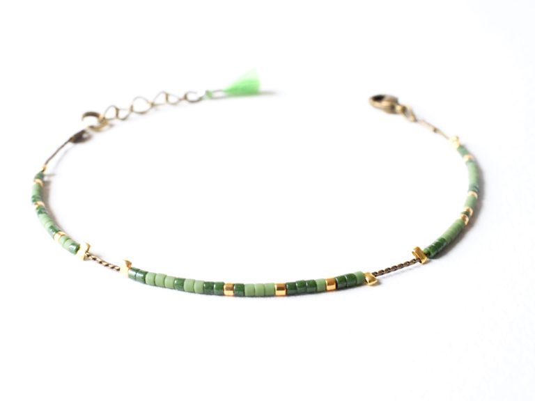 bracelet minimaliste, ultra-fin, bijou de créateur, perles de verre japonaises, perles Miyuki