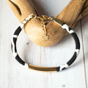 Bracelet en tissu de Kimono noir et blanc