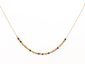 Collier miyuki minimaliste kaki, cuivré, doré