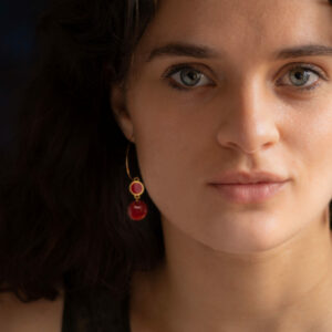 Créoles graphiques rouges