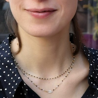 collier ras de cou minimaliste, perles Miyuki