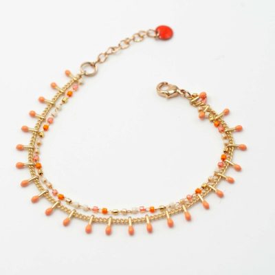 bracelet double rangs, perles japonaises