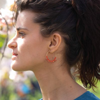 créoles rouges épis émaillés