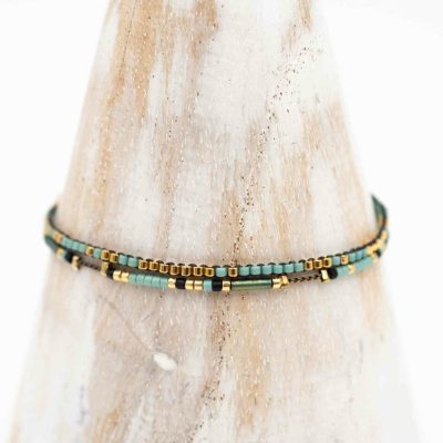 bracelet double rangs, perles japonaises