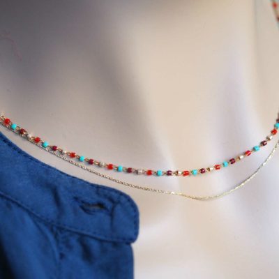 Collier double rangs délicat