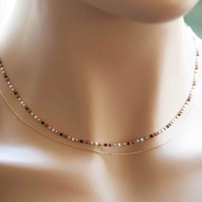 Collier double rangs délicat